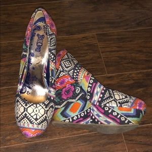 Tribal Wedge Shoes
